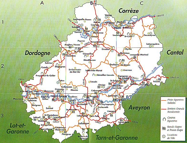 Carte Du Lot Lot Carte Du Département 46 Villes Sites Touristiques